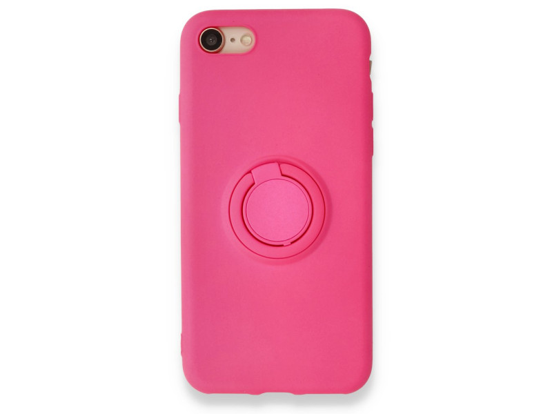 Newface iPhone 7 Kılıf Viktor Yüzüklü Silikon - Pembe