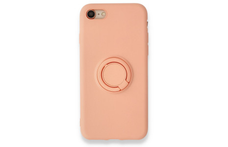 Newface iPhone 7 Kılıf Viktor Yüzüklü Silikon - Pudra