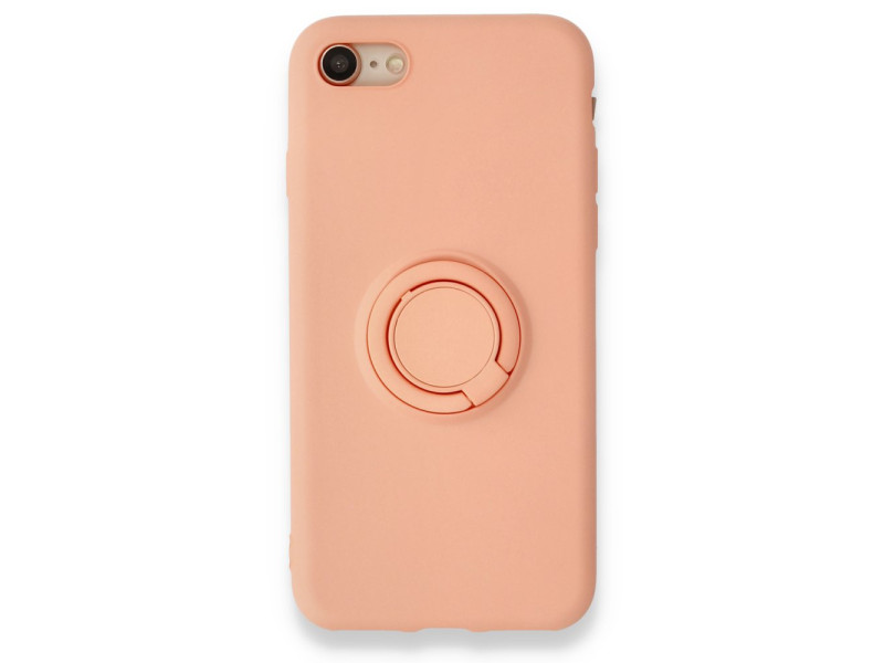 Newface iPhone 7 Kılıf Viktor Yüzüklü Silikon - Pudra