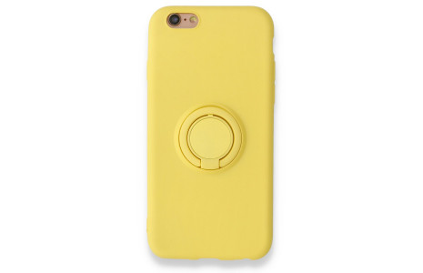 Newface iPhone 7 Kılıf Viktor Yüzüklü Silikon - Sarı