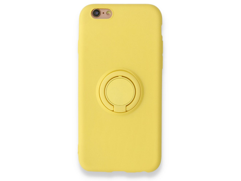 Newface iPhone 7 Kılıf Viktor Yüzüklü Silikon - Sarı