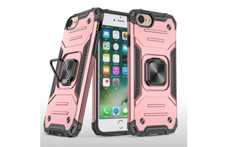 Newface iPhone 7 Kılıf Zegna Yüzüklü Silikon Kapak - Rose