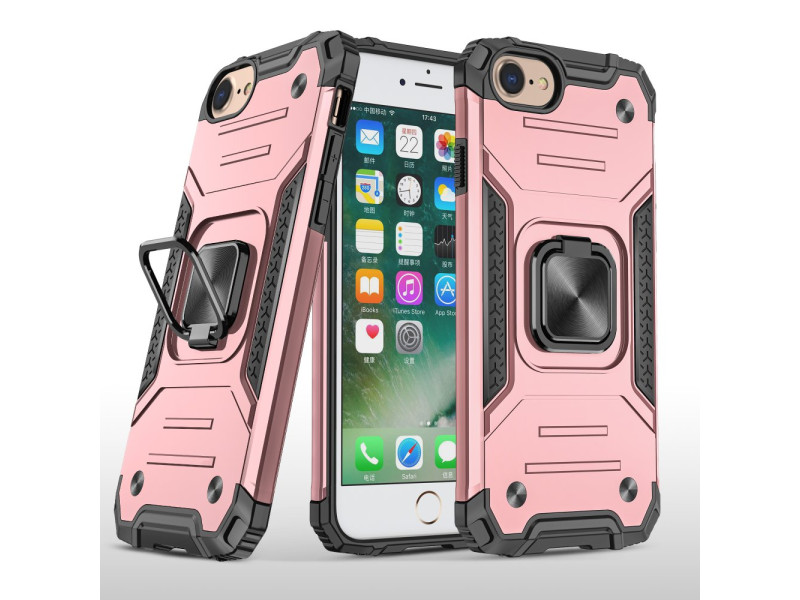 Newface iPhone 7 Kılıf Zegna Yüzüklü Silikon Kapak - Rose