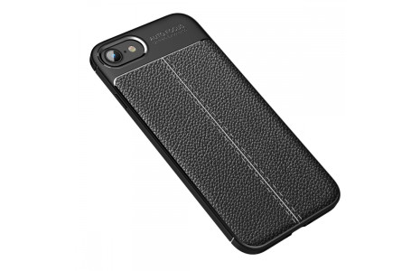 Newface iPhone 8 Kılıf Focus Derili Silikon - Siyah