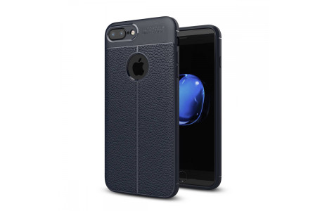 Newface iPhone 8 Plus Kılıf Focus Derili Silikon - Lacivert
