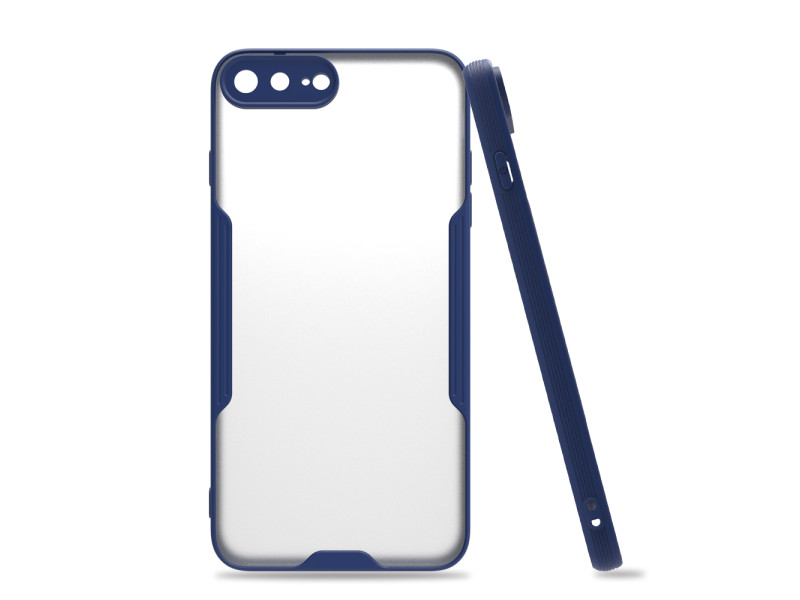 Newface iPhone 8 Plus Kılıf Platin Silikon - Lacivert