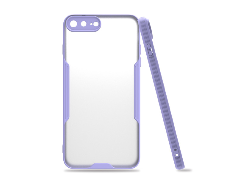 Newface iPhone 8 Plus Kılıf Platin Silikon - Lila