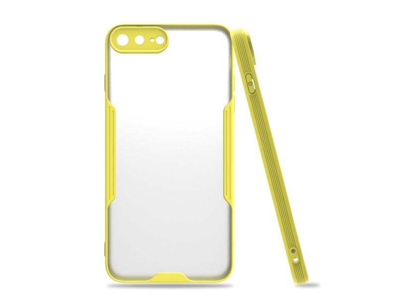 Newface iPhone 8 Plus Kılıf Platin Silikon - Sarı
