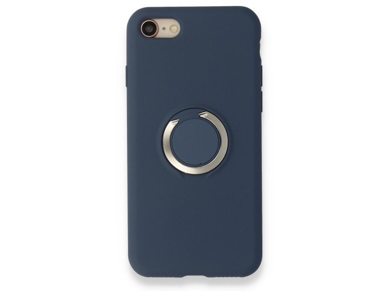 Newface iPhone 8 Kılıf Viktor Yüzüklü Silikon - Lacivert