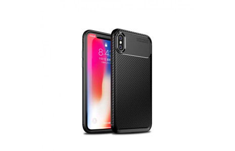 Newface iPhone X Kılıf Focus Karbon Silikon - Siyah