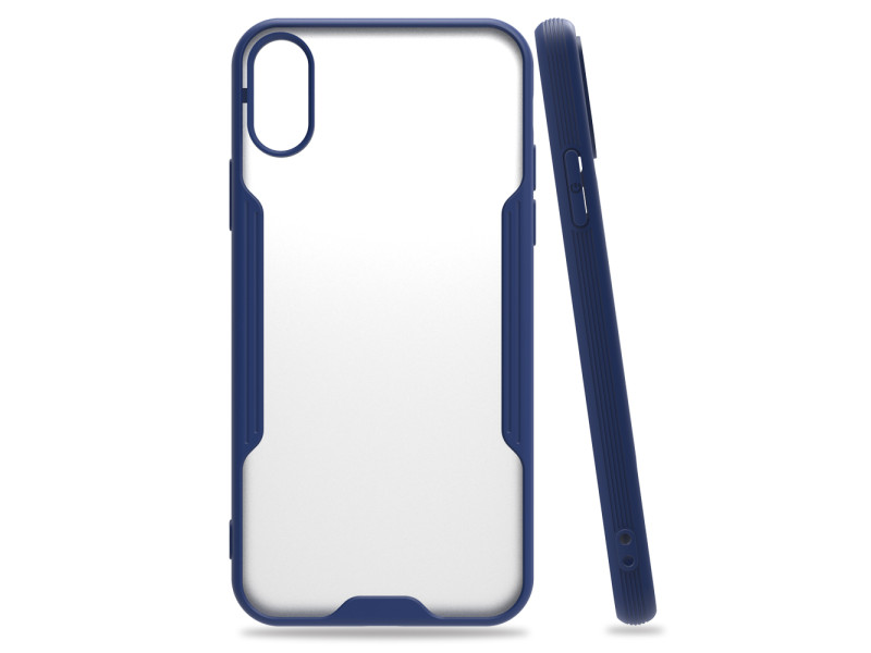 Newface iPhone X Kılıf Platin Silikon - Lacivert
