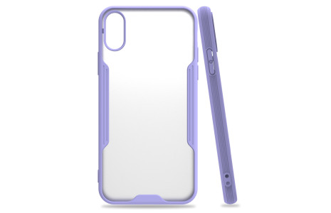 Newface iPhone X Kılıf Platin Silikon - Lila