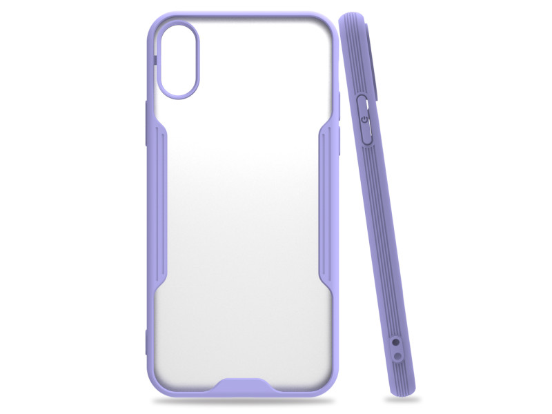 Newface iPhone X Kılıf Platin Silikon - Lila