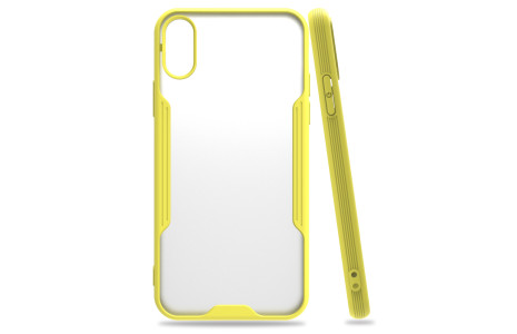 Newface iPhone X Kılıf Platin Silikon - Sarı
