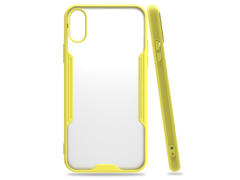 Newface iPhone X Kılıf Platin Silikon - Sarı
