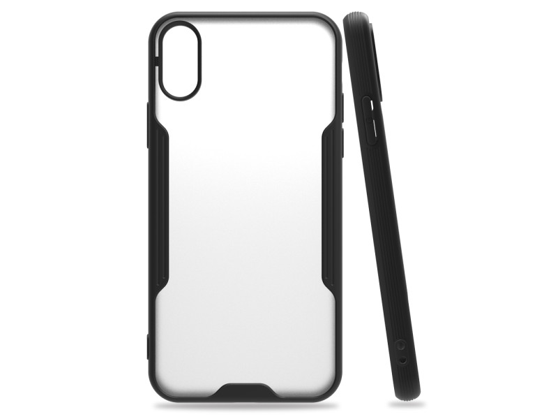 Newface iPhone X Kılıf Platin Silikon - Siyah