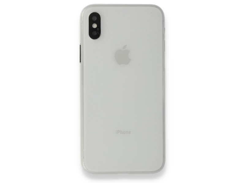 Newface iPhone X Kılıf PP Ultra İnce Kapak - Beyaz