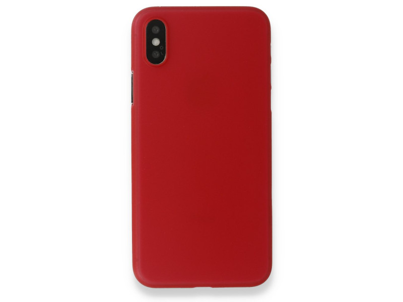 Newface iPhone X Kılıf PP Ultra İnce Kapak - Kırmızı
