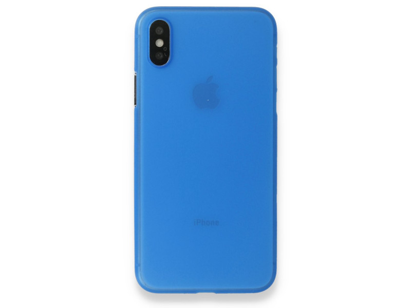 Newface iPhone X Kılıf PP Ultra İnce Kapak - Mavi