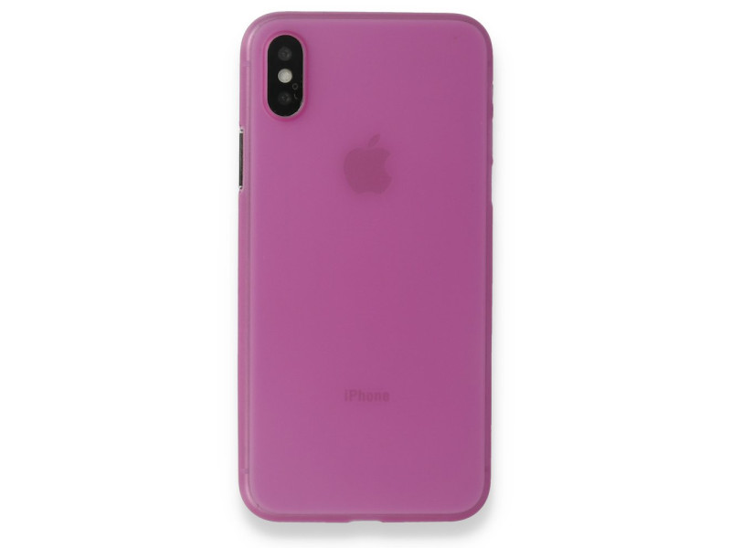 Newface iPhone X Kılıf PP Ultra İnce Kapak - Pembe