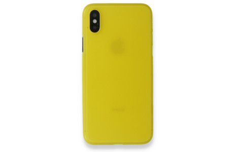 Newface iPhone X Kılıf PP Ultra İnce Kapak - Sarı