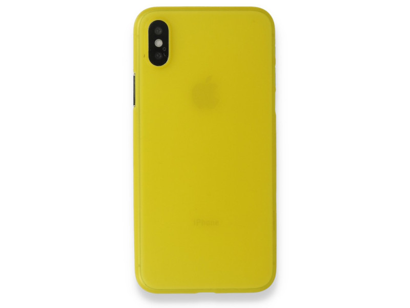 Newface iPhone X Kılıf PP Ultra İnce Kapak - Sarı