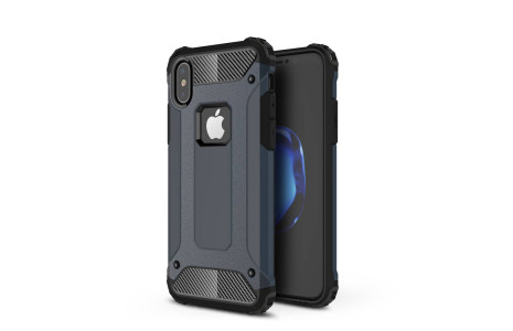 Newface iPhone X Kılıf Tank Silikon Kapak - Lacivert