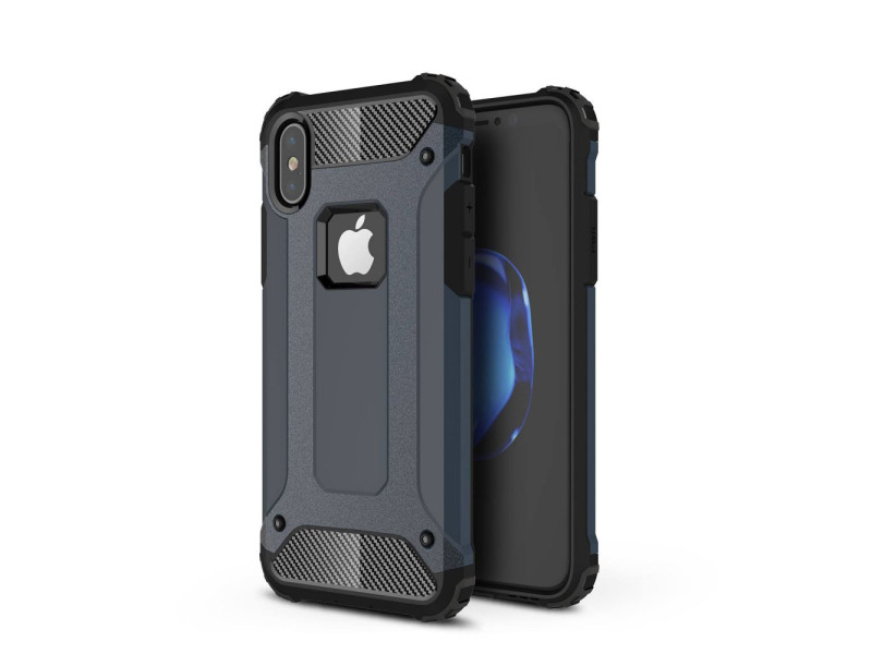 Newface iPhone X Kılıf Tank Silikon Kapak - Lacivert