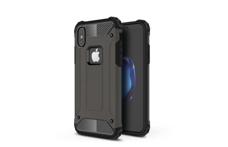 Newface iPhone X Kılıf Tank Silikon Kapak - Siyah