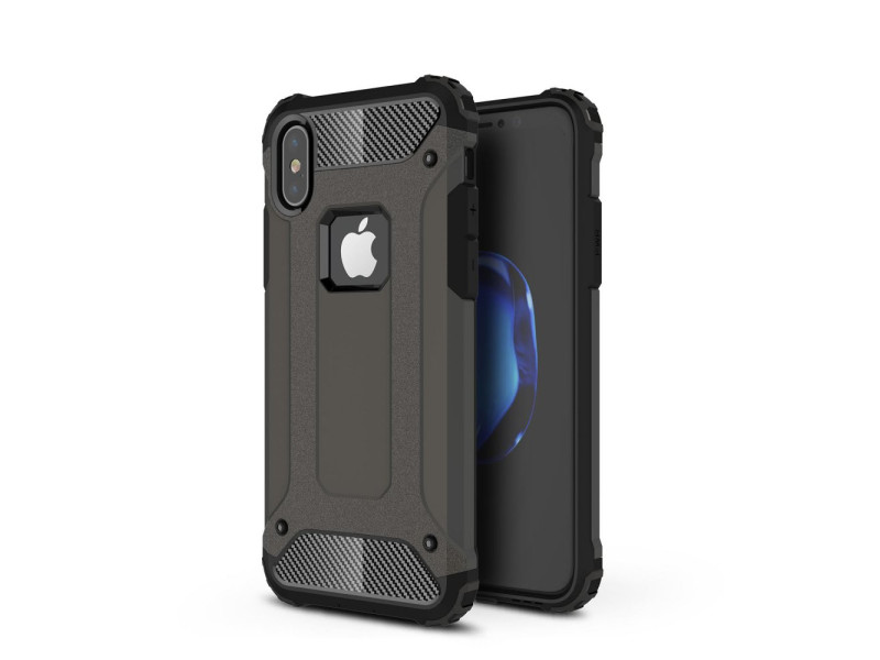 Newface iPhone X Kılıf Tank Silikon Kapak - Siyah