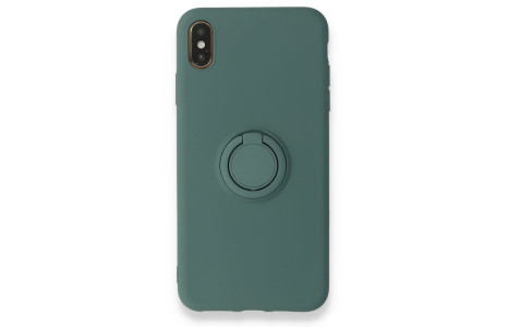 Newface iPhone X Kılıf Viktor Yüzüklü Silikon - Koyu Yeşil