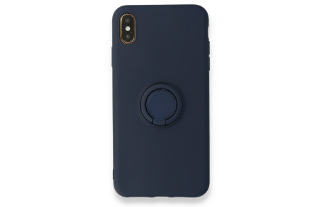 Newface iPhone X Kılıf Viktor Yüzüklü Silikon - Lacivert