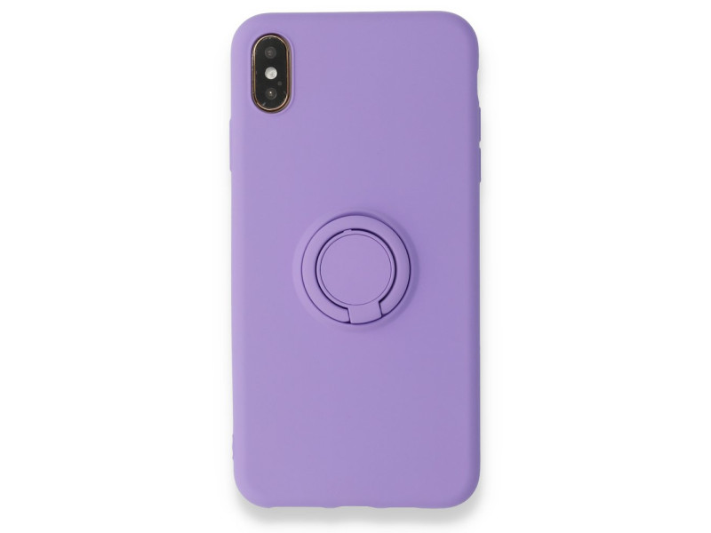 Newface iPhone X Kılıf Viktor Yüzüklü Silikon - Mor