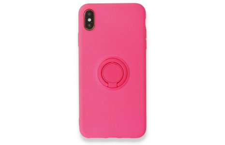 Newface iPhone X Kılıf Viktor Yüzüklü Silikon - Pembe
