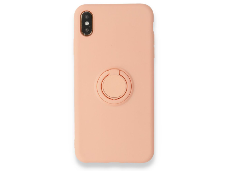 Newface iPhone X Kılıf Viktor Yüzüklü Silikon - Pudra
