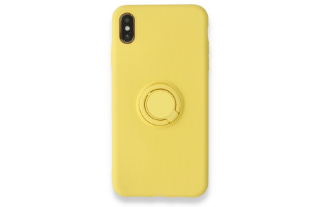 Newface iPhone X Kılıf Viktor Yüzüklü Silikon - Sarı