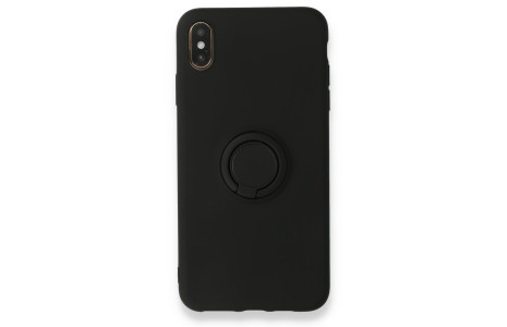 Newface iPhone X Kılıf Viktor Yüzüklü Silikon - Siyah
