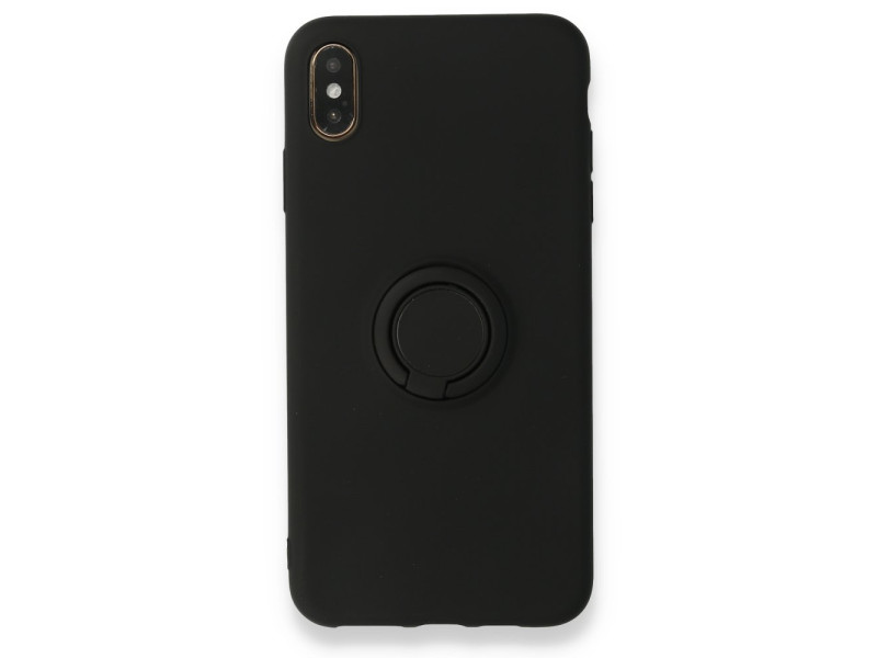 Newface iPhone X Kılıf Viktor Yüzüklü Silikon - Siyah