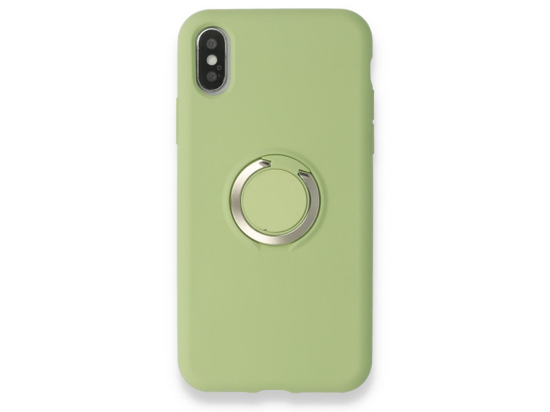 Newface iPhone X Kılıf Viktor Yüzüklü Silikon - Yeşil