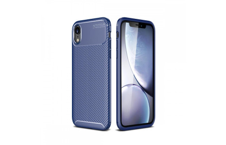 Newface iPhone XR Kılıf Focus Karbon Silikon - Lacivert