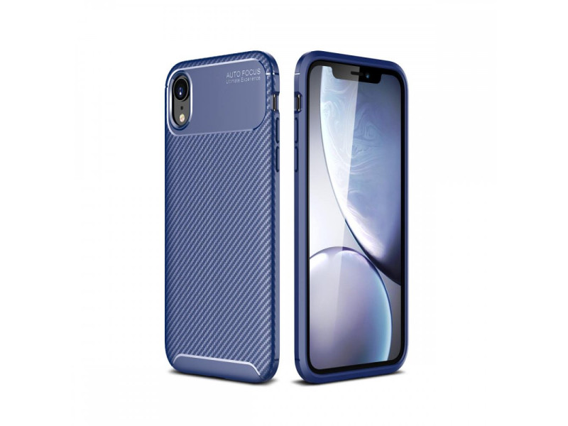 Newface iPhone XR Kılıf Focus Karbon Silikon - Lacivert