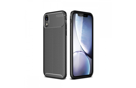 Newface iPhone XR Kılıf Focus Karbon Silikon - Siyah