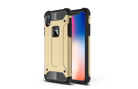 Newface iPhone XR Kılıf Tank Silikon Kapak - Gold