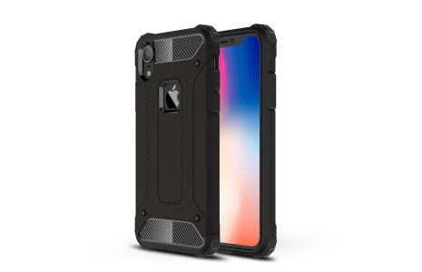 Newface iPhone XR Kılıf Tank Silikon Kapak - Siyah