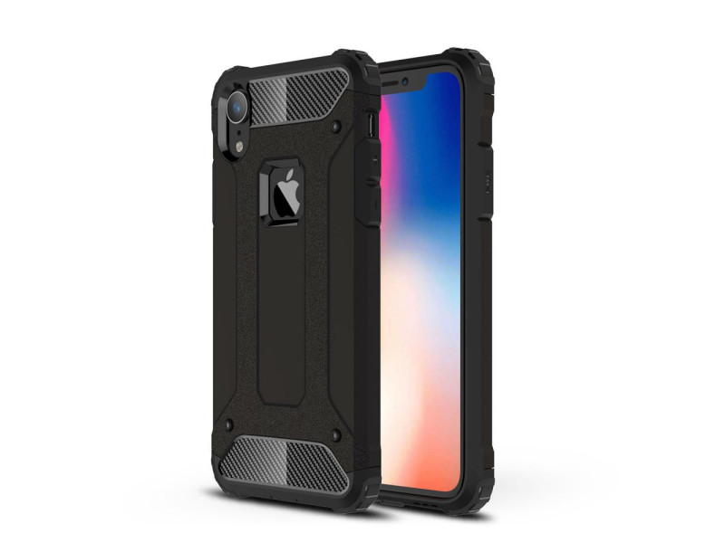 Newface iPhone XR Kılıf Tank Silikon Kapak - Siyah