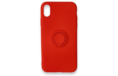 Newface iPhone XR Kılıf Viktor Yüzüklü Silikon - Kırmızı