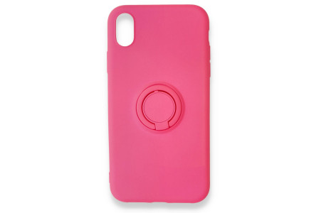 Newface iPhone XR Kılıf Viktor Yüzüklü Silikon - Pembe