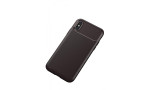 Newface iPhone XS Kılıf Focus Karbon Silikon - Kahverengi