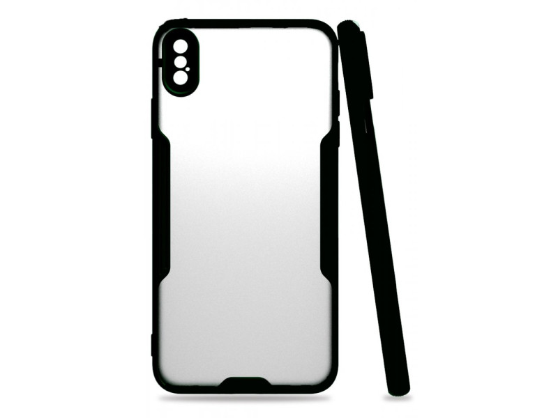 Newface iPhone XS Max Kılıf Platin Silikon - Siyah