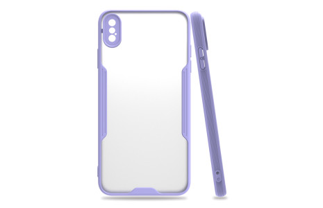 Newface iPhone XS Max Kılıf Platin Silikon - Lila